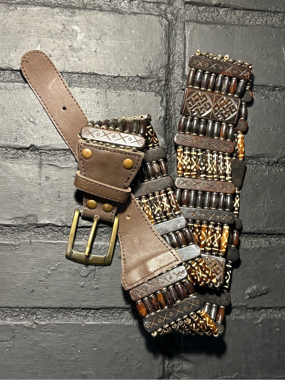 Brown Beaded  Belt
